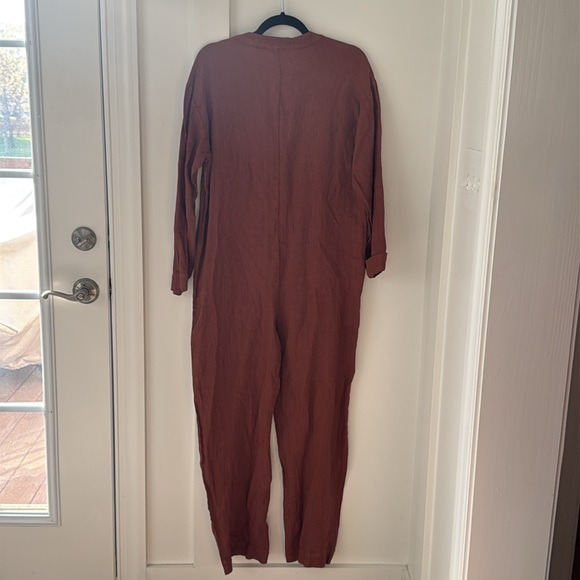 NWT Zara The Veronica Linen jumpsuit In Terracotta Size S - Picture 7 of 10